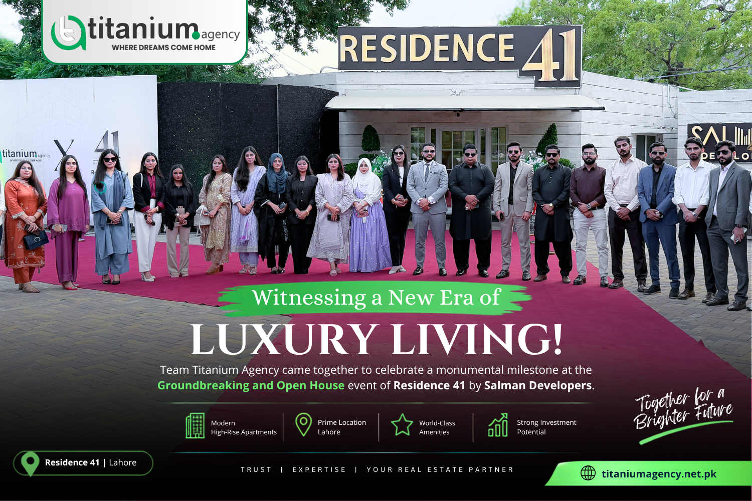 Residence 41 Lahore Groundbreaking – Titanium Agency Witnesses a New Era