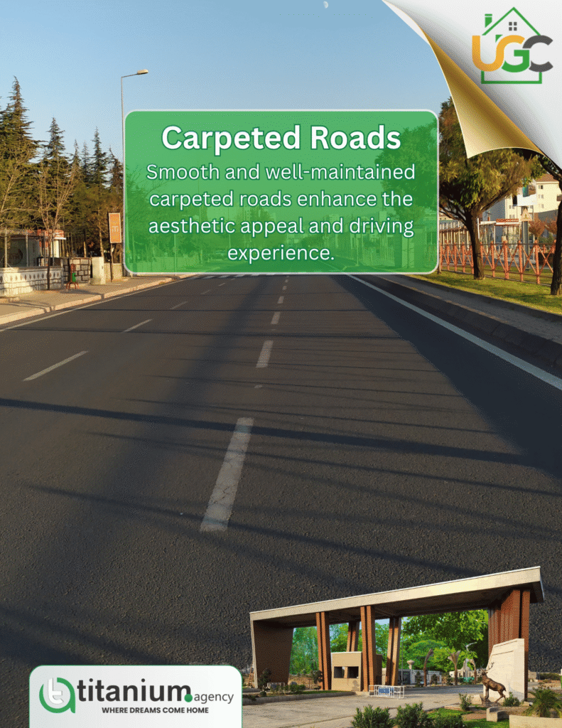carpeted roads Ulfat Green City Lahore