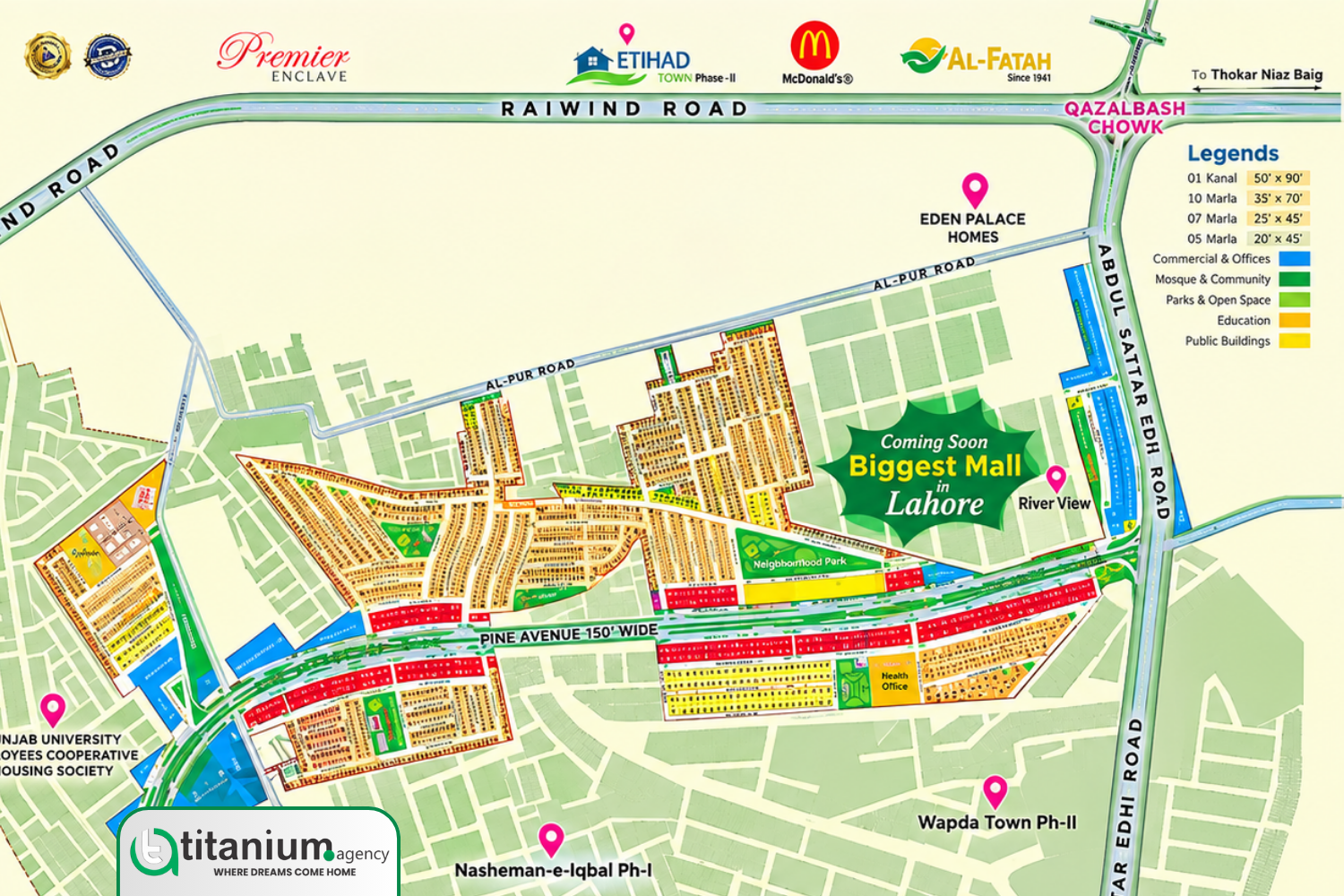 location of Mall of Pine Avenue Lahore