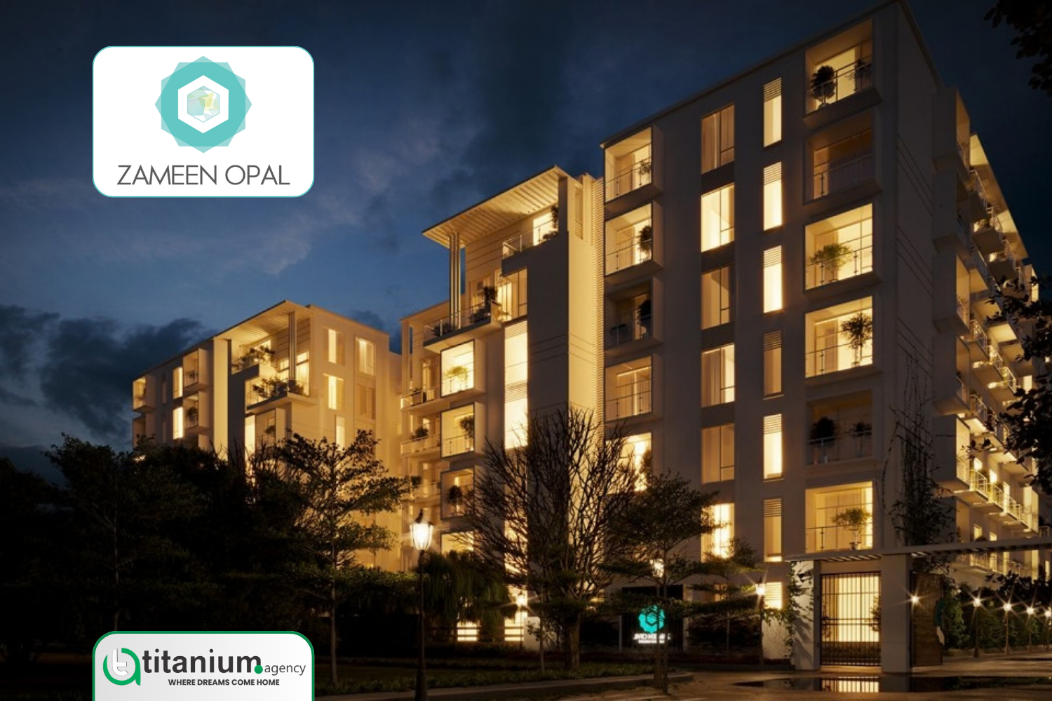 Zameen Opal residential apartment building in Land Breeze Housing Society Lahore